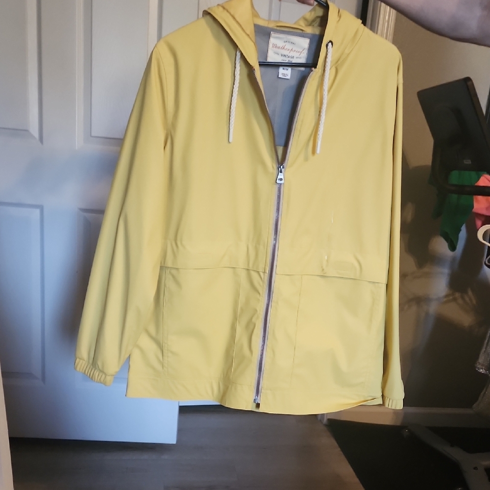 Yellow Hooded Trench Coat